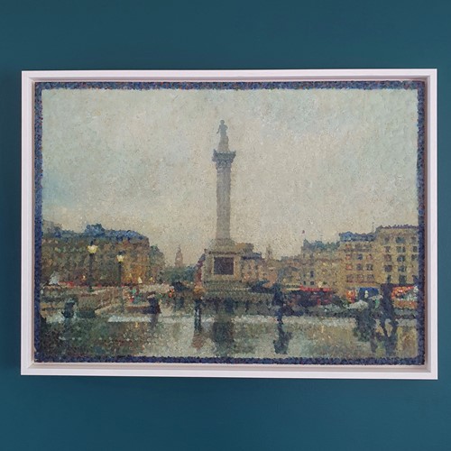 Trafalgar Square Oil On Wax Panel By Bill Bone