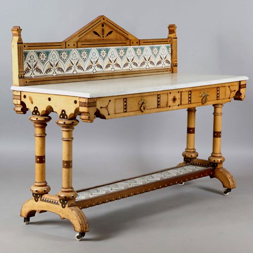 A Victorian Gothic Washstand Attributed To Charles Bevan And Christopher Dresser