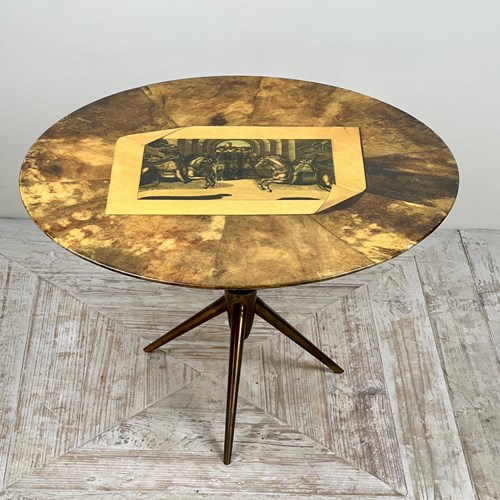 Italian Lacquered Goatskin Trompe L'oeil Table Attributed To  Aldo Tura