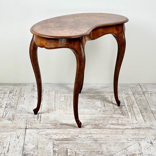 A Victorian Walnut Kidney Shaped Desk Or Dressing Table