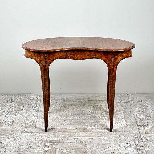 A Victorian Walnut Kidney Shaped Desk Or Dressing Table