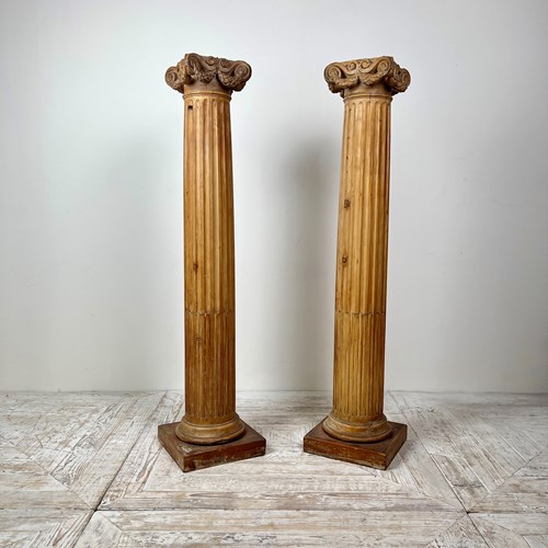 A Pair Of C19th Classical Pine Columns