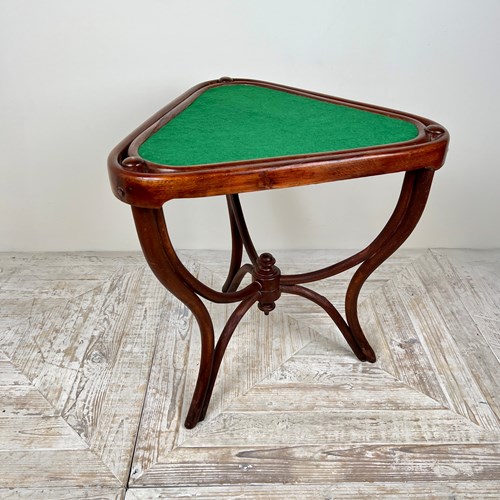 A Rare Triangular Thonet Bentwood Card Table, Circa 1900