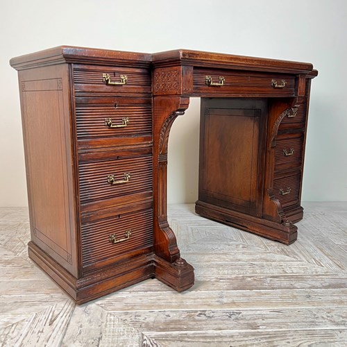 A Rare Gillow & Co. Mahogany Breakfront Library Desk