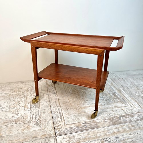 Danish MCM Tray Top Drinks Trolley By Edvard Kindt-Larsen For Soborg Mobler