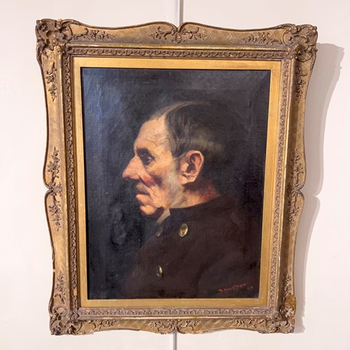 Oil On Canvas Portrait By Bertram Priestman RA, Exhibited Royal Academy 1890