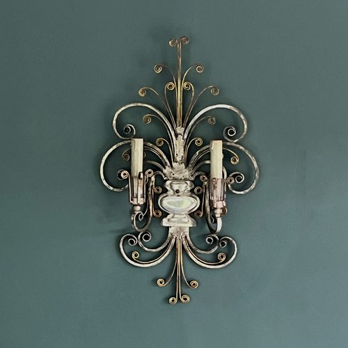 Banci Firenze Gilt Iron And Crystal Wall Light