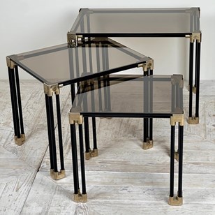 Italian Smoked Glass Nest Of Tables...