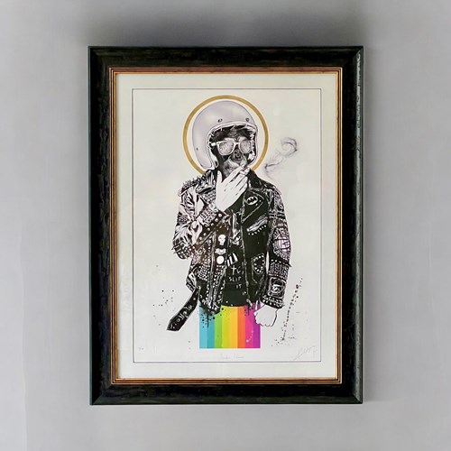 'Smokin Chimp' Limited Edition Hand Finished Ink & Gold Leaf