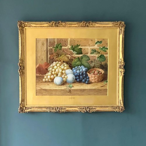 Victorian Still Life With Fruit By James T Clapham