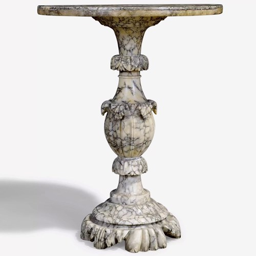 An Italian Antique Alabaster Games Or Wine Table