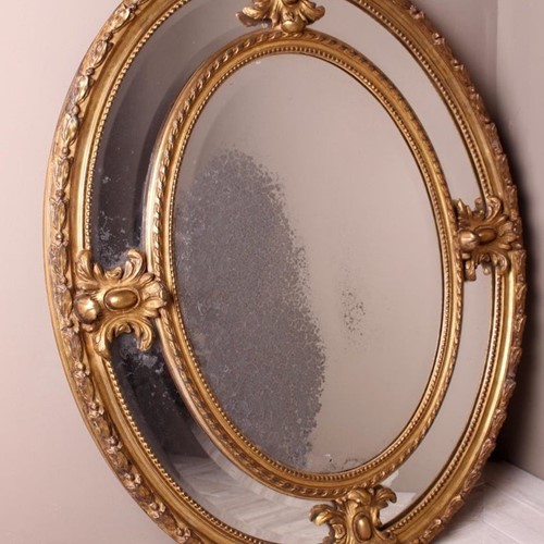 Giltwood Oval Marginal Plate Mirror