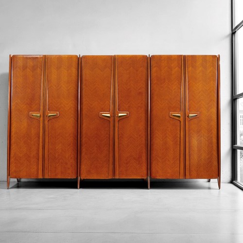 Mid-Century Italian Triple Wardrobe By La Permanente Mobili Cantù, 1950S