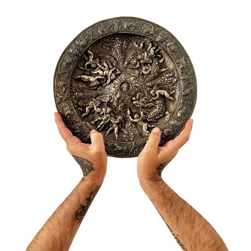 Extraordinary Italian Decorative Plate In High Relief, 1800'S