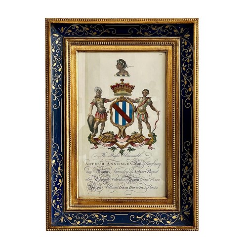 Exquisite And Framed British Coloured Engraving From 1765