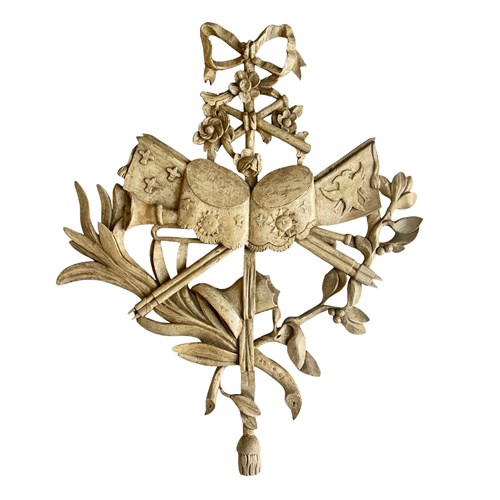 Magnificent French Wood Carving With Distressed Patina, Early 1800'S