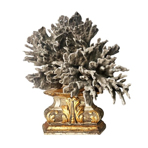 Lovely Italian Baroque Stand, Hand Carved And Gilded Wood Base, 1700'S