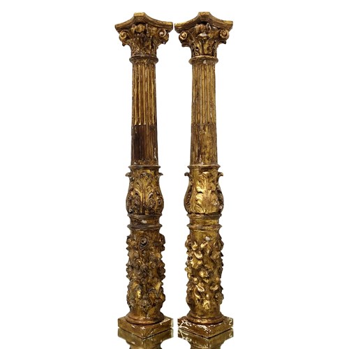 A Pair Of Baroque Italian Columns, 1600’S