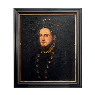 French Male Portrait, Framed Oil On...
