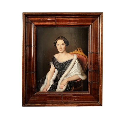 Superb French Portrait Painting, Framed Oil On Canvas, 1850'S