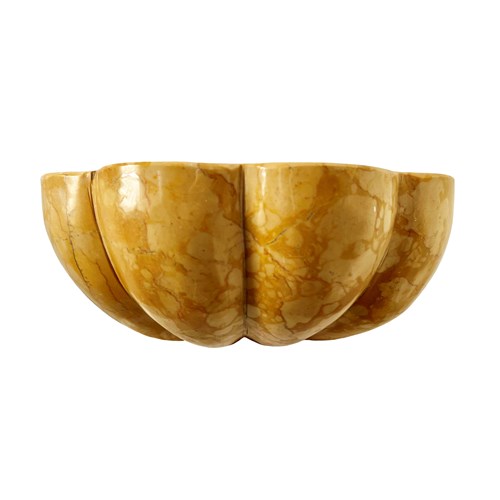 Exceptional Italian Clam Shell Bowl From Carved Marble, 1700'S