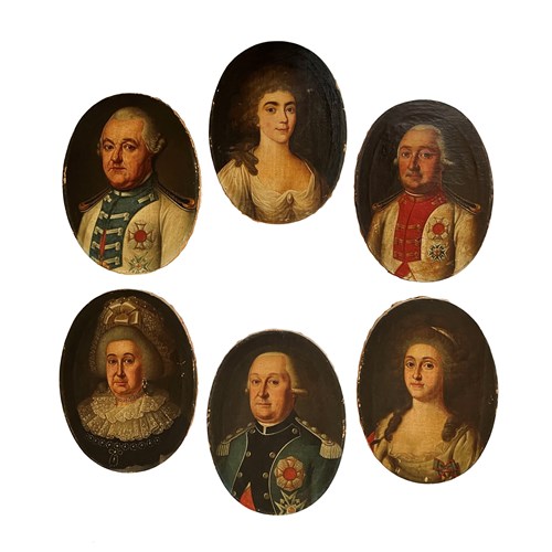 Remarkable Collection Of Six Portrait Paintings Of A German Noble Family, 1795