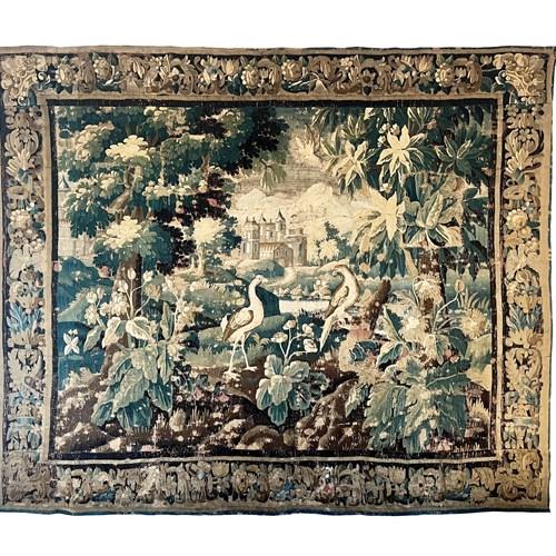 An Exceptional And Large French Tapestry With Birds In Nature, 1600'S