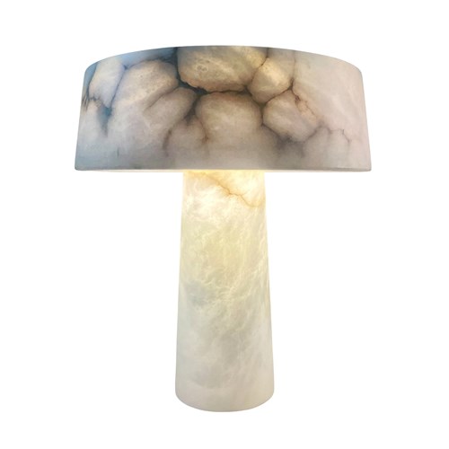 Exquisite And One Of A Kind Mid Century French Lamp Created From Alabaster
