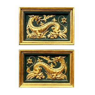 Majestic Pair Of Dragons, Hand Carv...