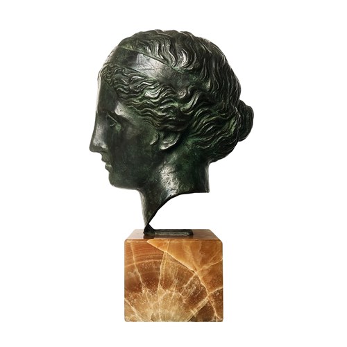 Exquisite Antique Italian Venus Sculpture, Bronze On A Marble Stand, 1800'S