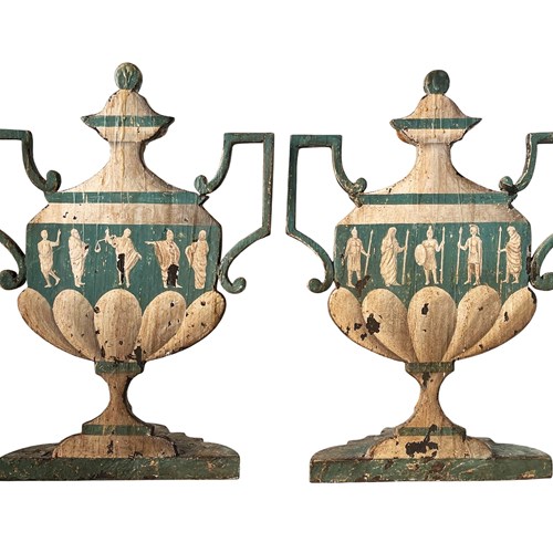 Pair Of Remarkable Italian Candleholders With Distressed Patina