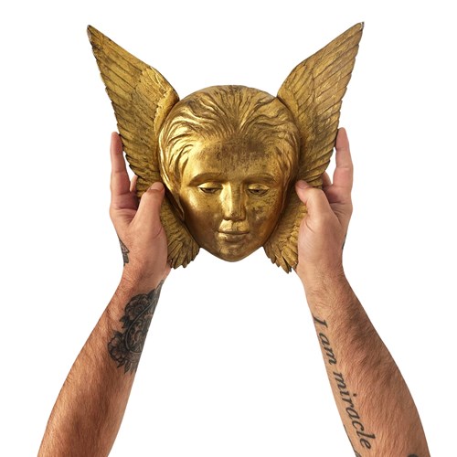 Wonderful French Angel, Hand Carved Wood With Timeworn Patina, 1800'S