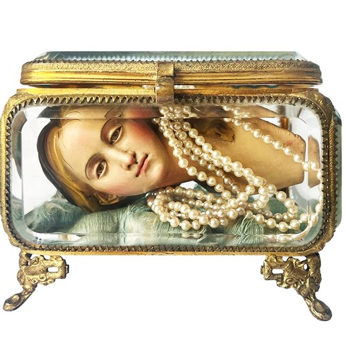 Mesmerising Italian Santo's Bust In A Glass Case From Naples, 1800'S