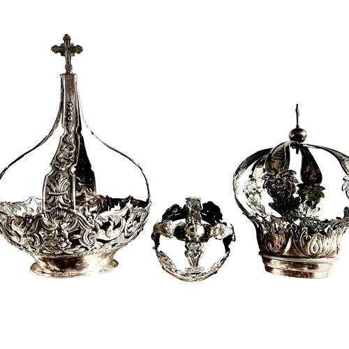 A Set Of Three Silver Crowns, 1700'S