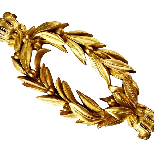 Stunning French Olive Tree Wreath, Gilded Wood Carving, 1800'S