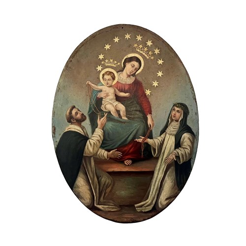 Gorgeous Italian Madonna And Child Painting From Naples, 1800'S