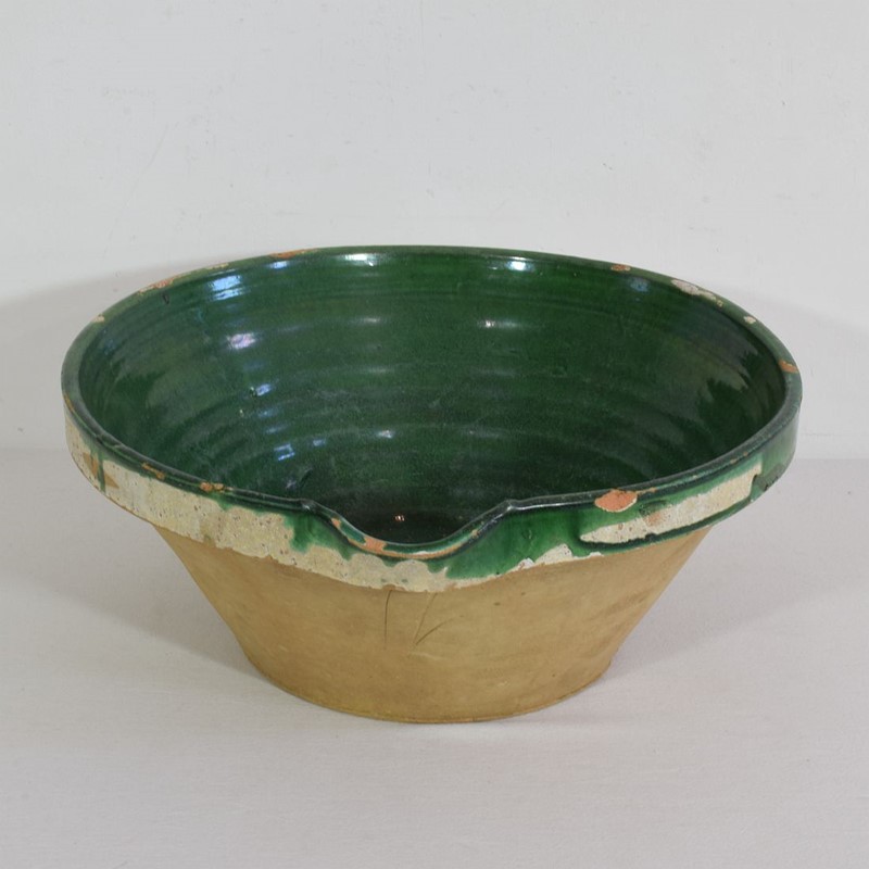 19th Century French Green Glazed Dairy Bowl-tresors-trouves-2104441-main-637712795417035220.JPG