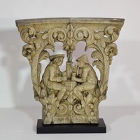 18th / 19th Century French Weathered Oak Capital