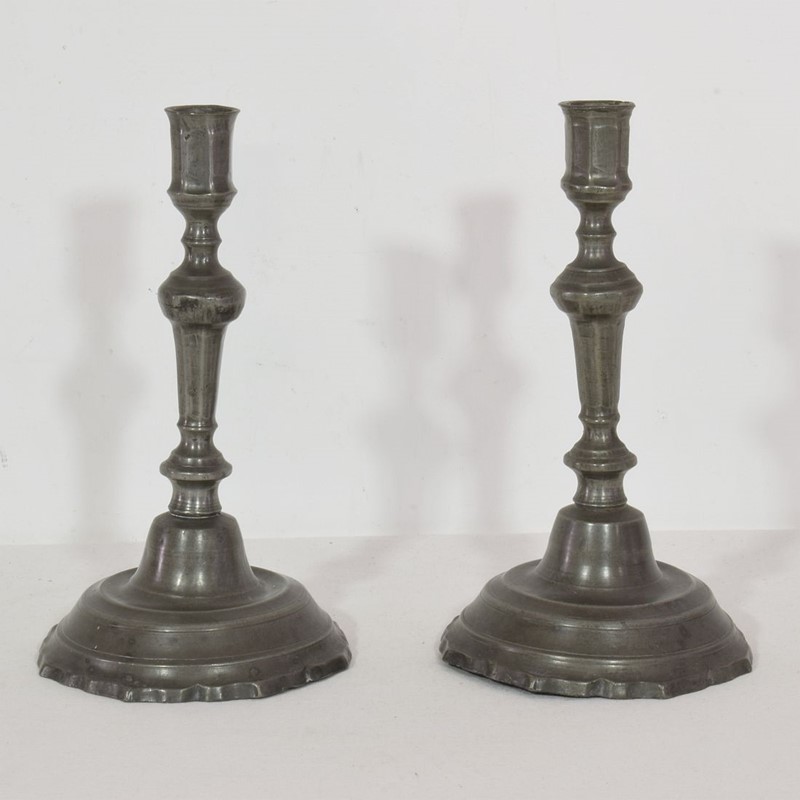  Pair 18th Century French Pewter Candle-holders-tresors-trouves-2200125-main-637869269392128064.JPG