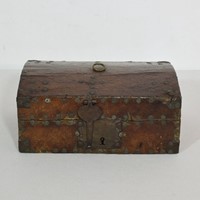 17th Century, French Coffer or Box in Leather