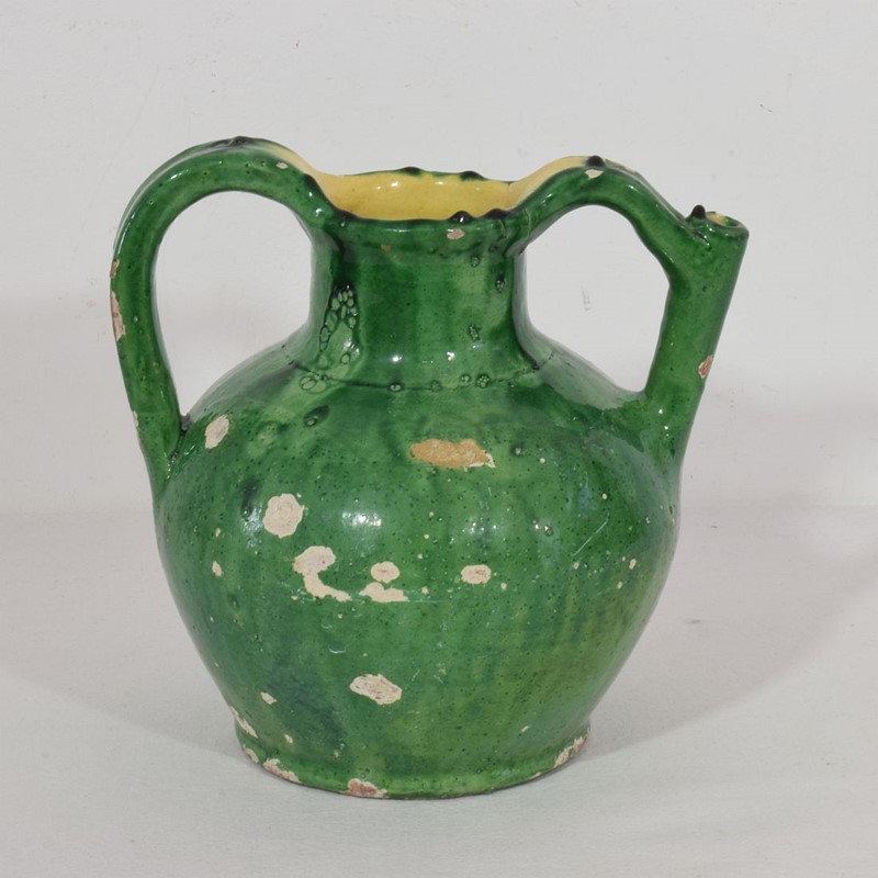 19th Century French Green Glazed Terracotta Jug -tresors-trouves-2200950-main-637996050805919879.JPG