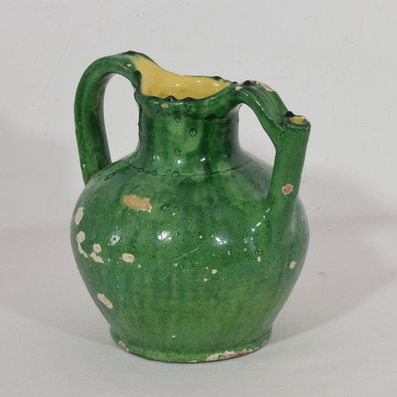 19th Century French Green Glazed Terracotta Jug -tresors-trouves-2200951-main-637996050913050087.JPG