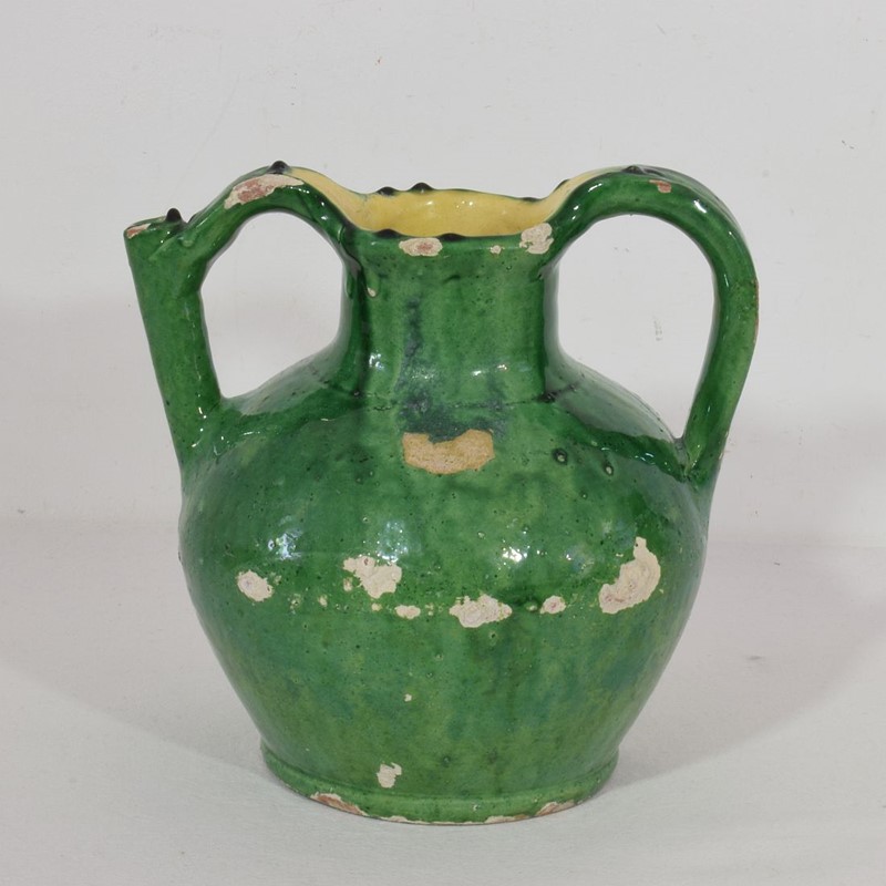 19th Century French Green Glazed Terracotta Jug -tresors-trouves-2200954-main-637996050926018283.JPG