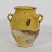 Small French 19th Century Yellow Confit Jar