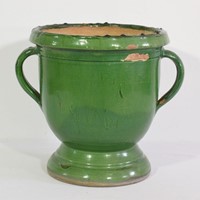 French 19th Century Green Glazed Planter