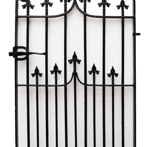 Reclaimed Victorian Wrought Iron Side Gate With Finials