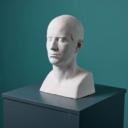 Plaster Life Face Cast Of A Male Ex. Tucker Collection