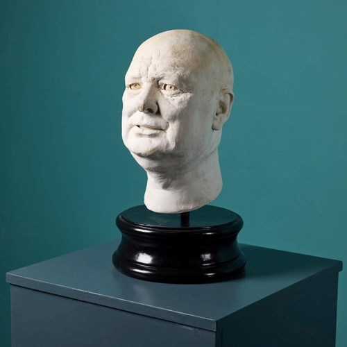 Plaster Bust Of Churchill Ex. Tucker Collection