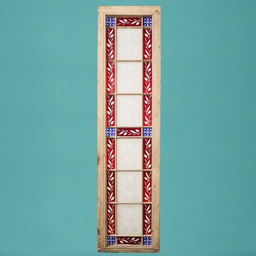 Antique Stained & Etched Glass Window