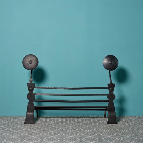 Antique 18Th Century Wrought Iron Fire Grate